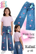 Pantalón Wide Leg con diseño de flores-W2PmF