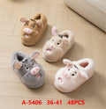 Pantuflas de peluche con diseño de animal-A-5406