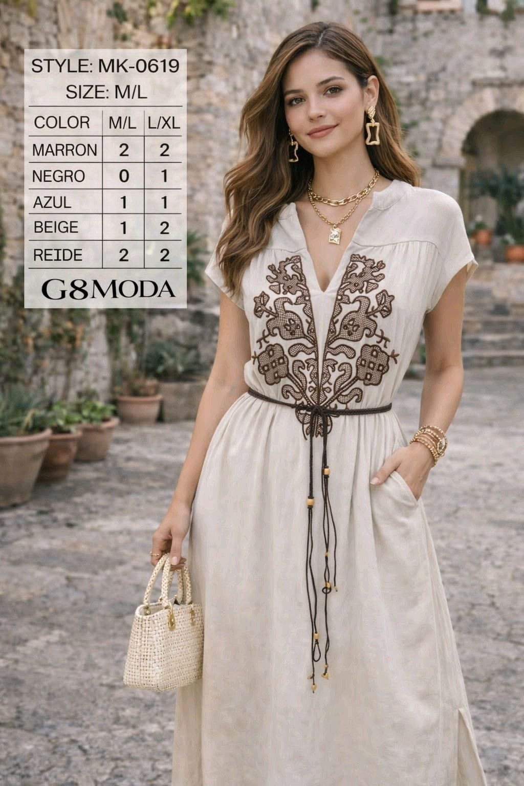 Vestido con bordado-MK-0619
