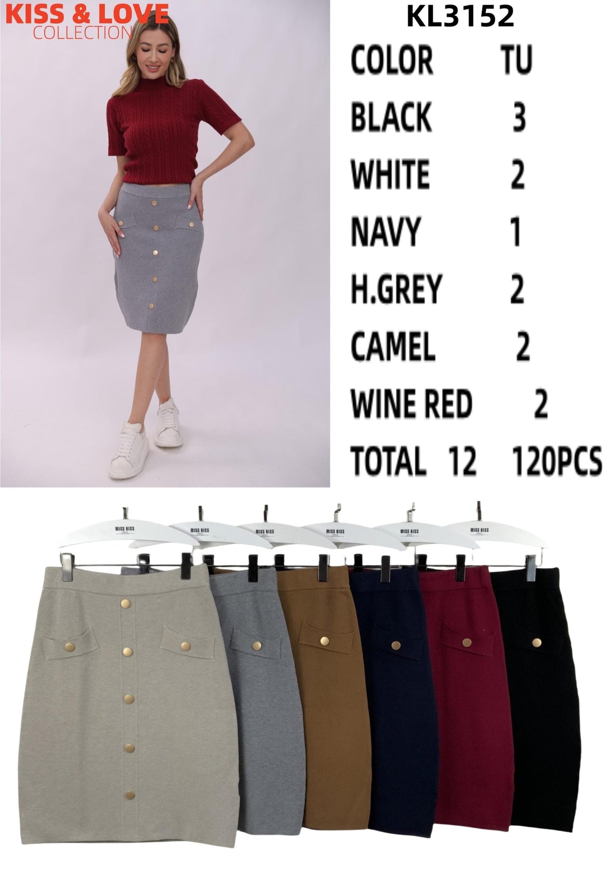 Falda con botones-KL3152