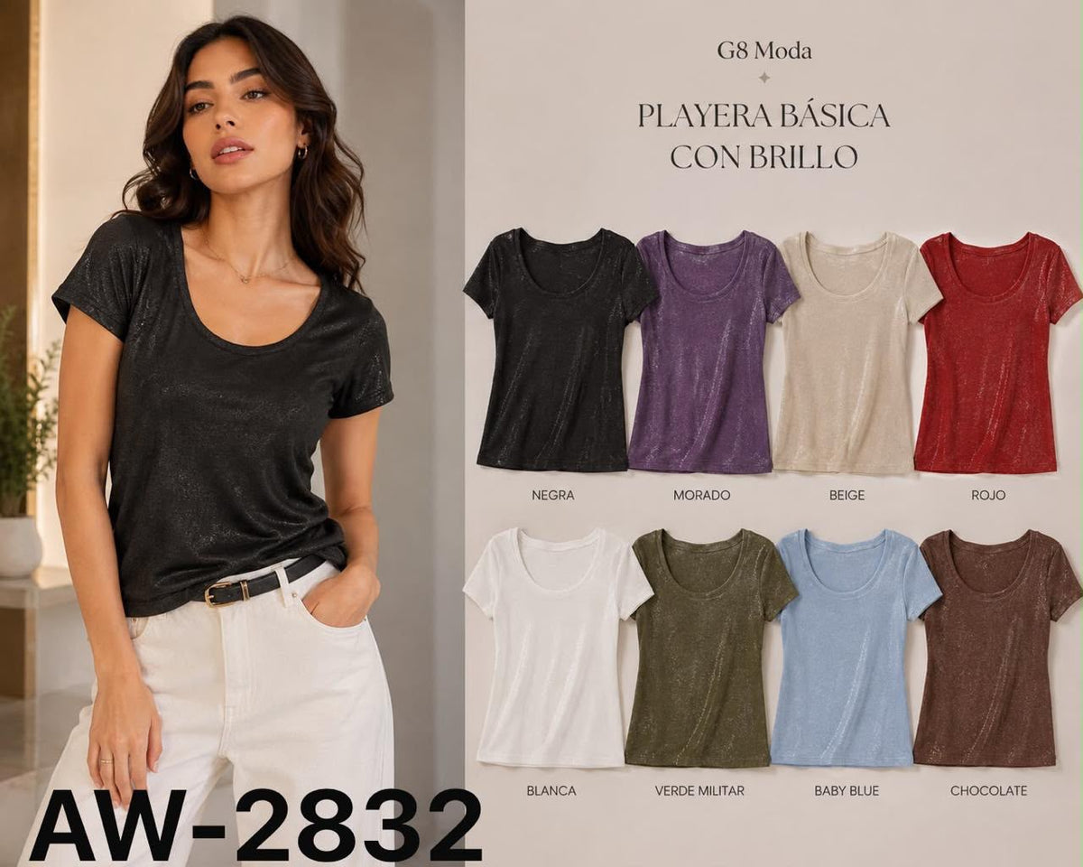Playera básica con brillo-PLA-AW-2832