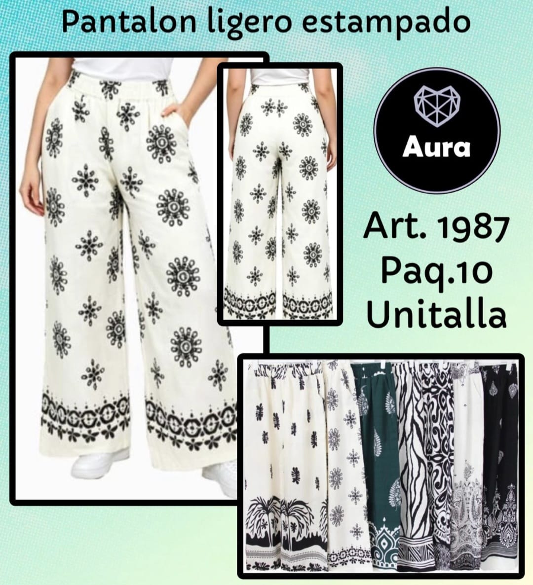 Pantalón ligero estampado-1987-1