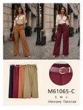 Pantalones de vestir con cinturón-M61065-C
