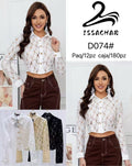Blusa crop top de encaje-D074#