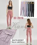 Leggings deportivos con bolsas tipo cargo-H-2978