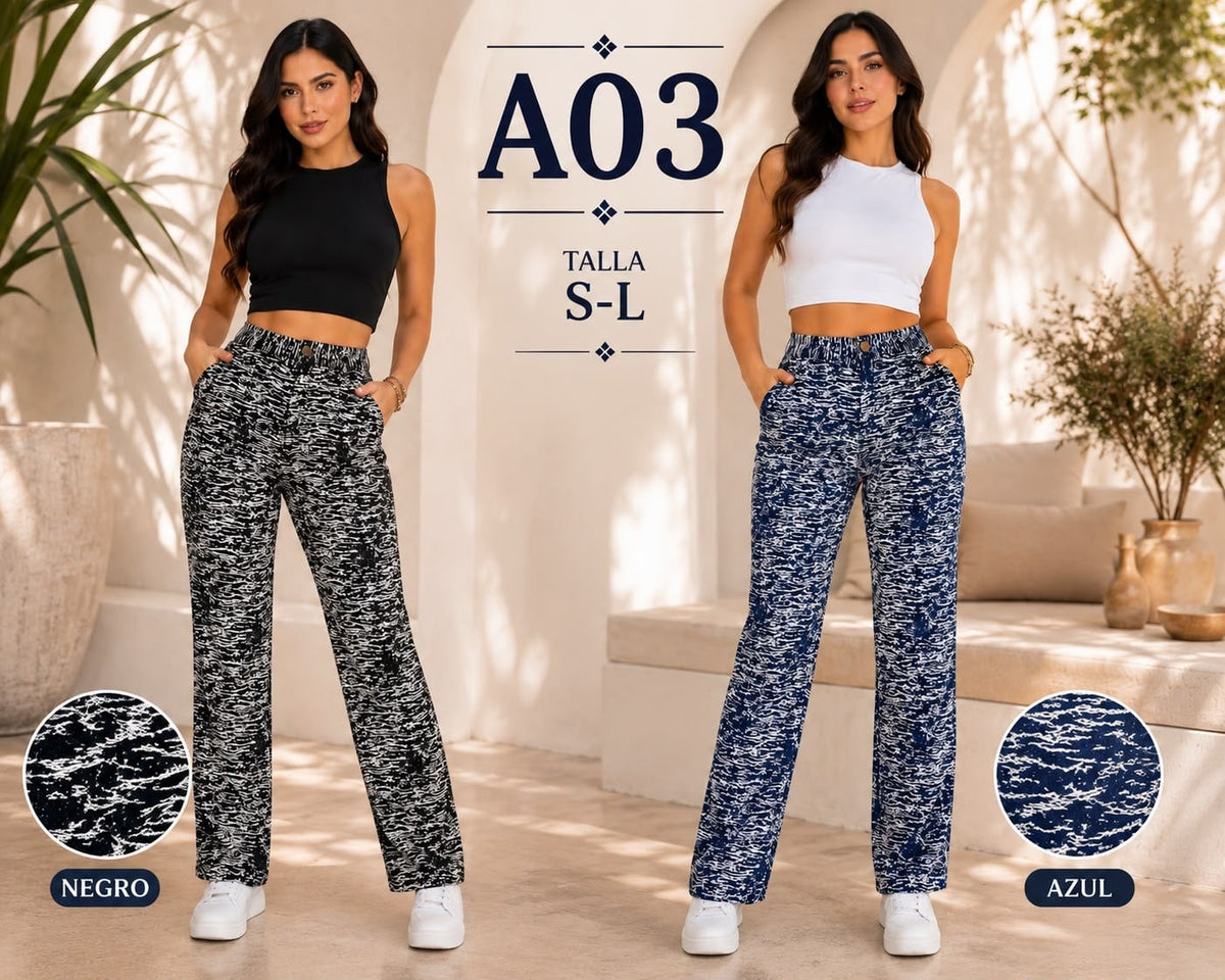 Pantalón estampado-A03