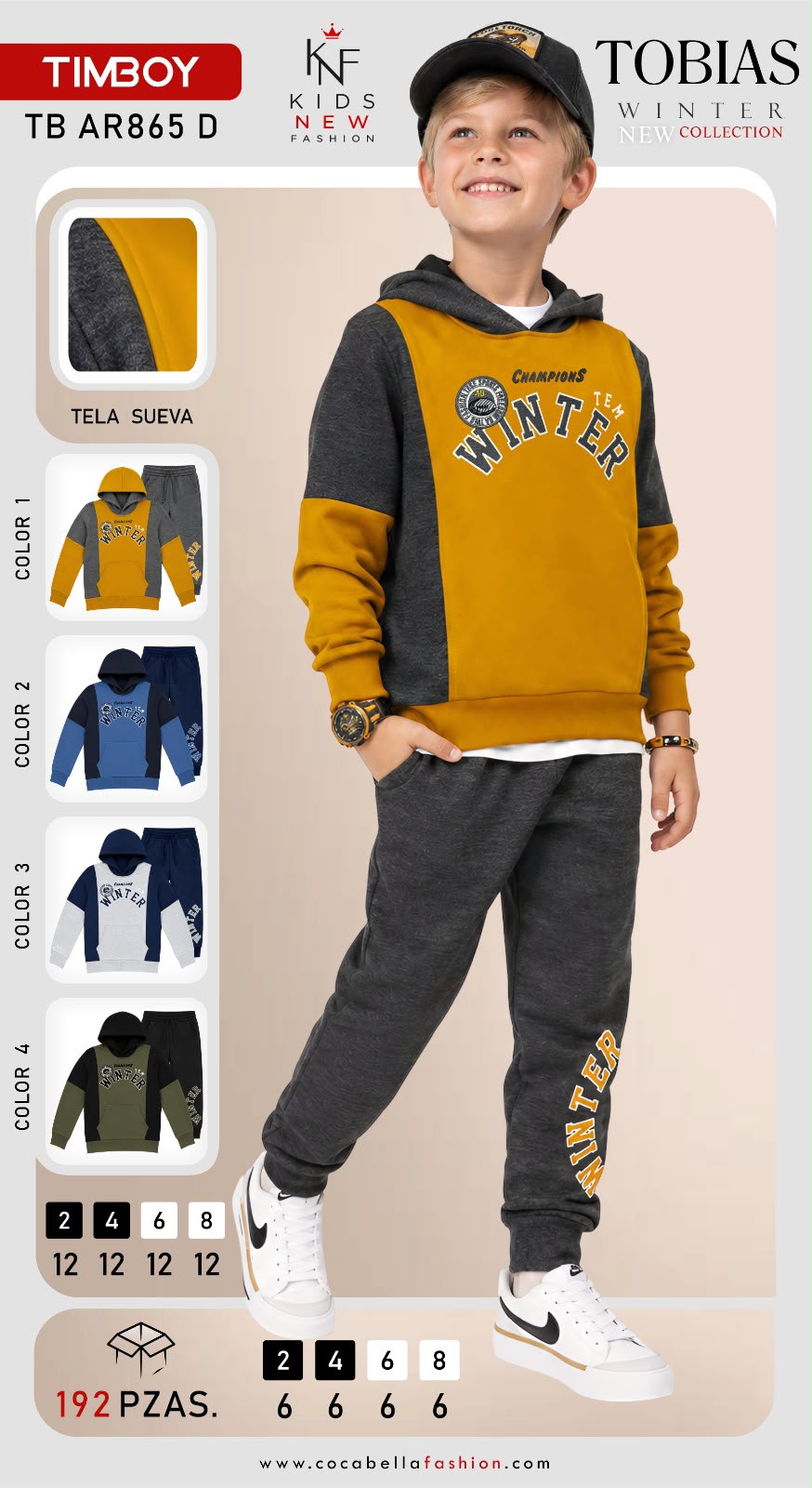 Conjunto de sudadera con capucha y pantalón-TB AR865 D