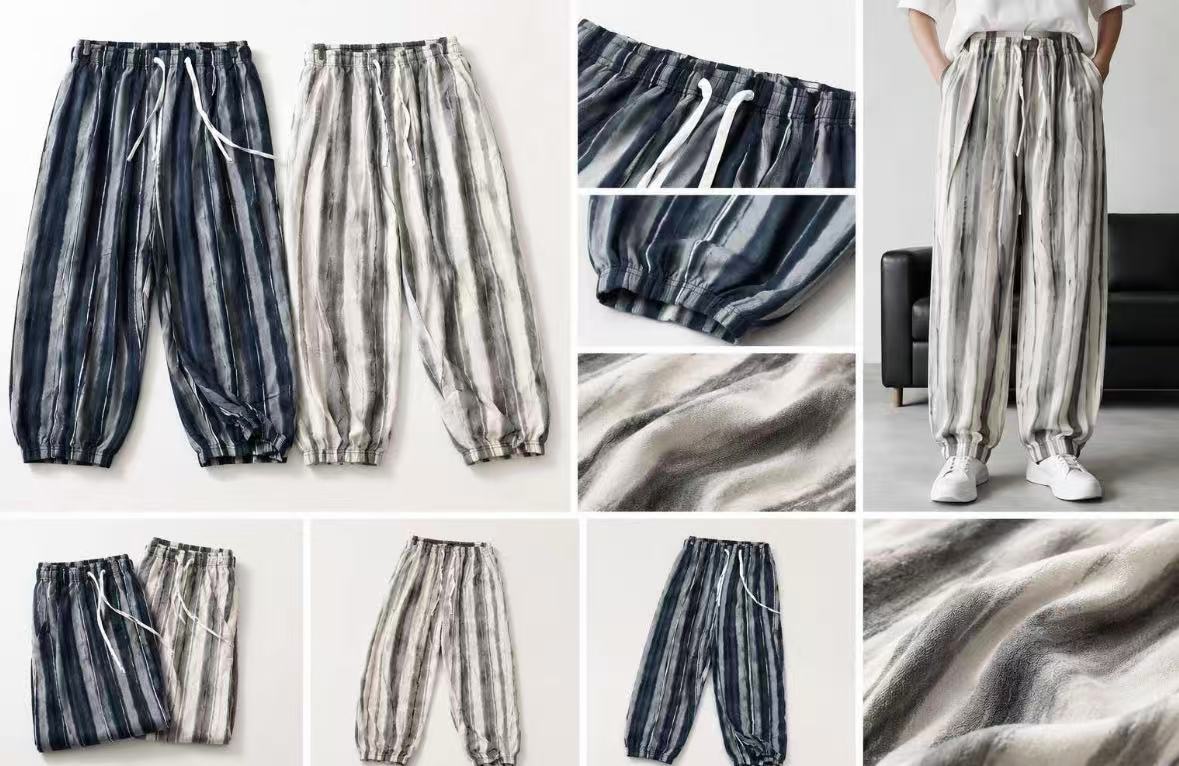 Joggers casuales holgados a rayas-LT01