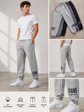 Joggers de hombre con estampado de letras-L009