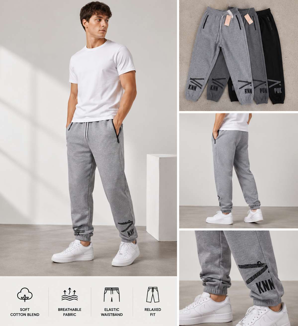 Joggers deportivos con estampado-L006