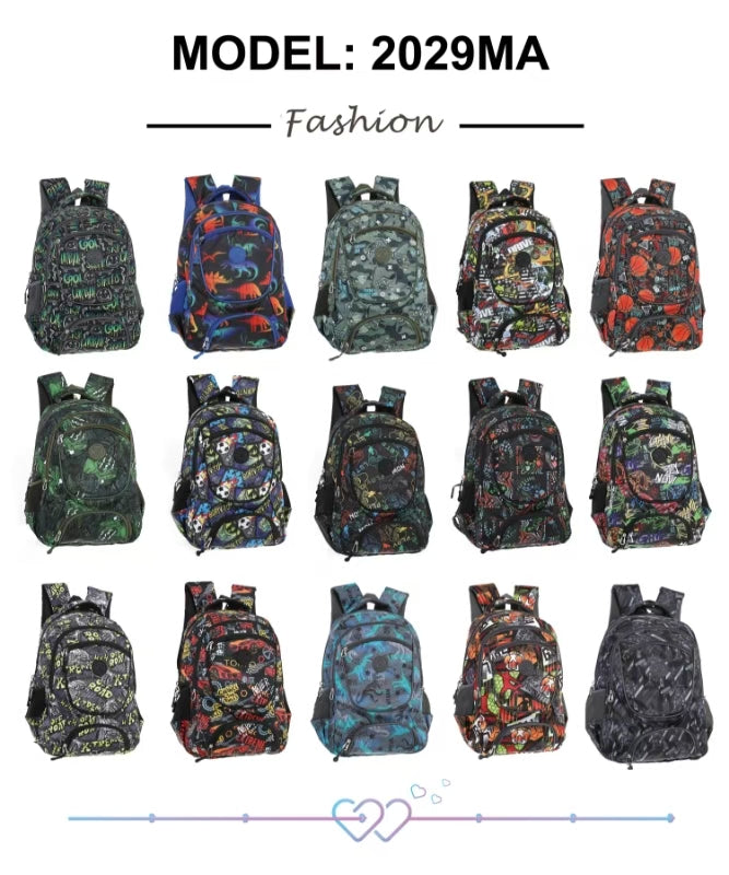 Mochilas escolares con estampados variados-2029MA