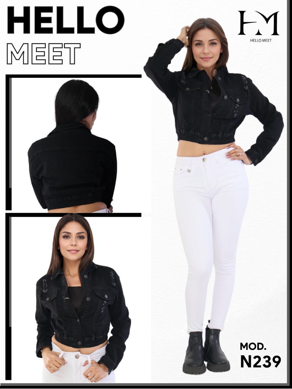 Chaqueta de mezclilla crop