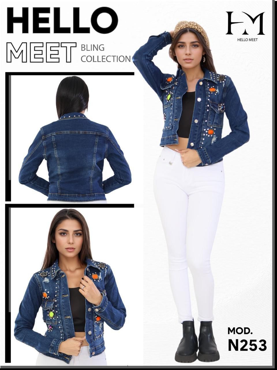 Chamarra de mezclilla Hello Meet Bling Collection