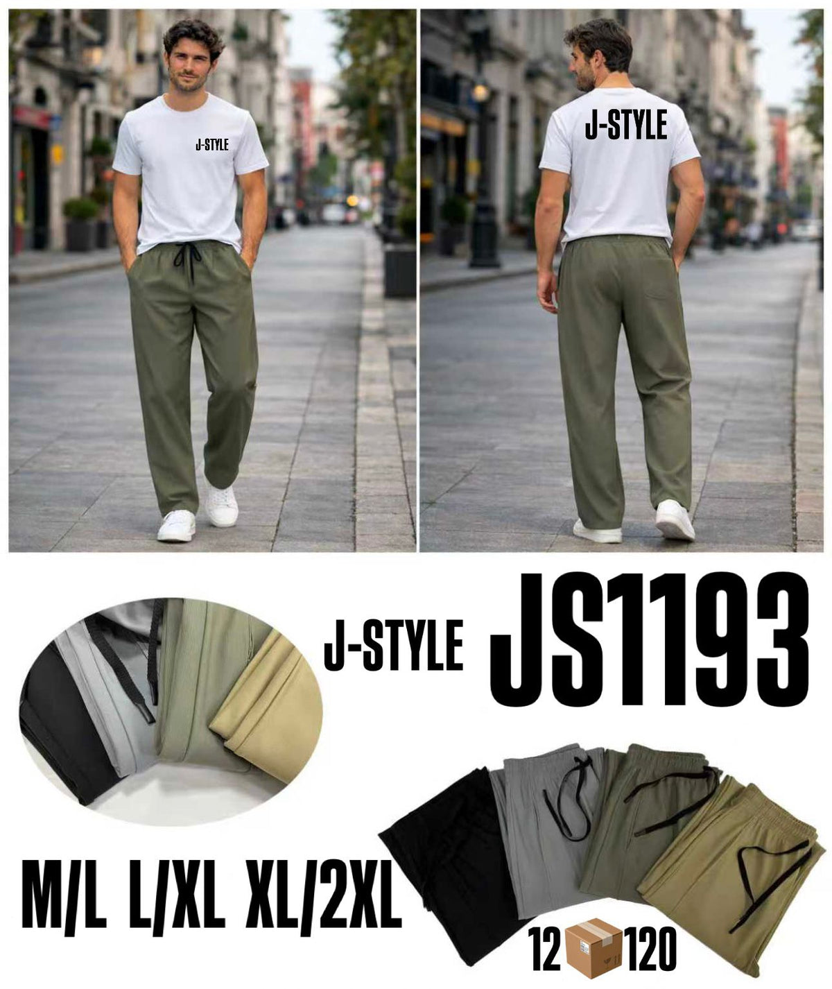 Pantalones jogger con cordón-JS1193