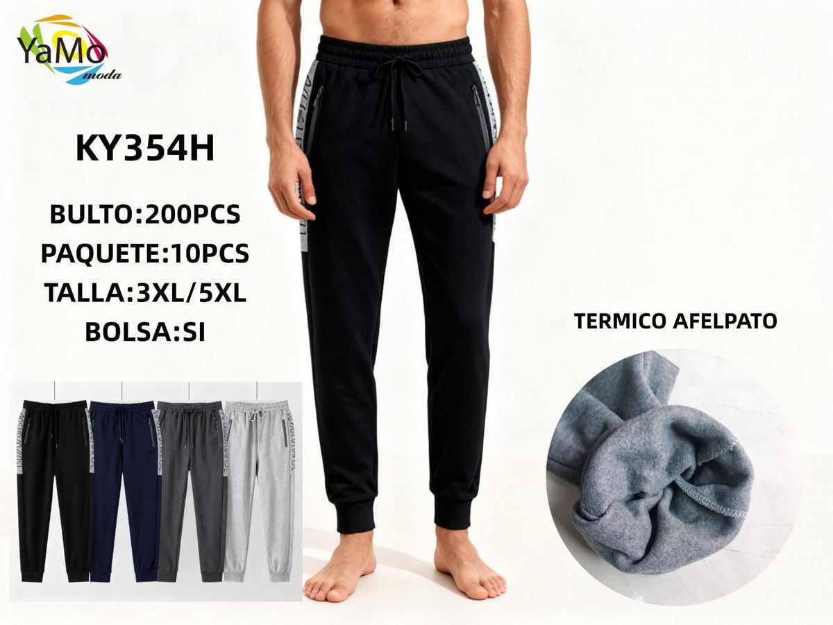 Pantalones Joggers Térmicos Afelpados-KY354H