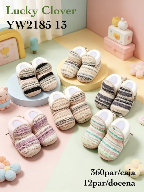 Pantuflas de bebé de rayas-YW2185