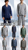 Pijama de dos piezas con pantalón y manga larga para caballero-ZL6269