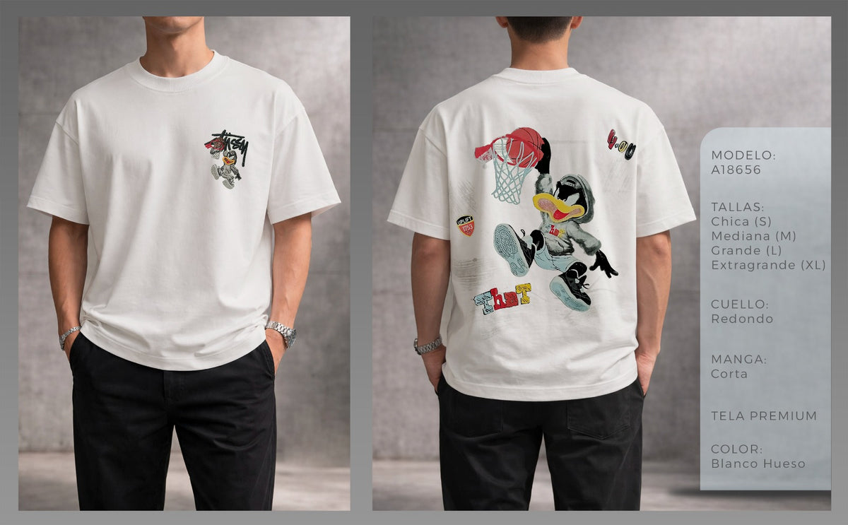 Playera de manga corta con estampado-A18656