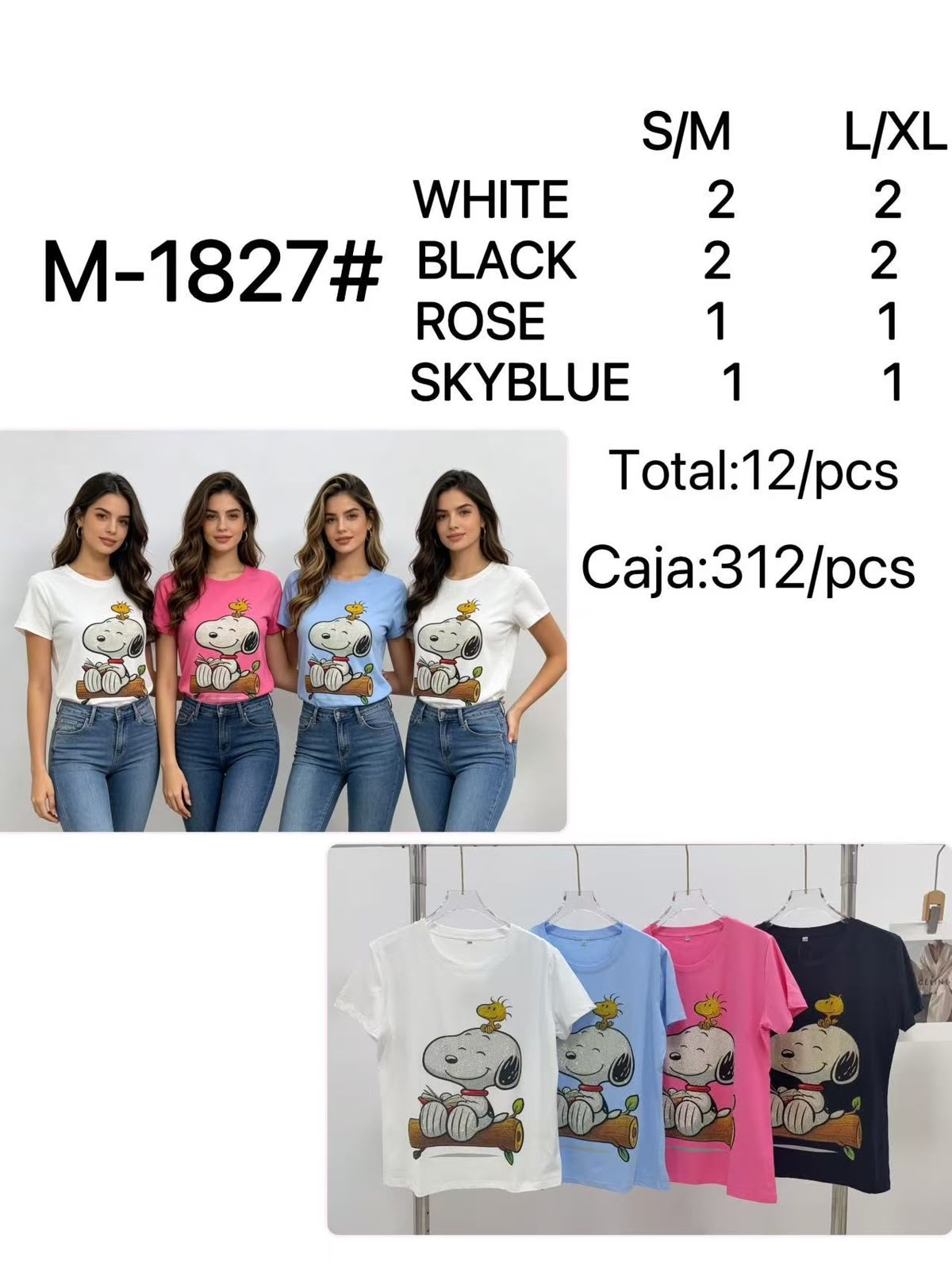 Playera estampada de Snoopy-M-1827