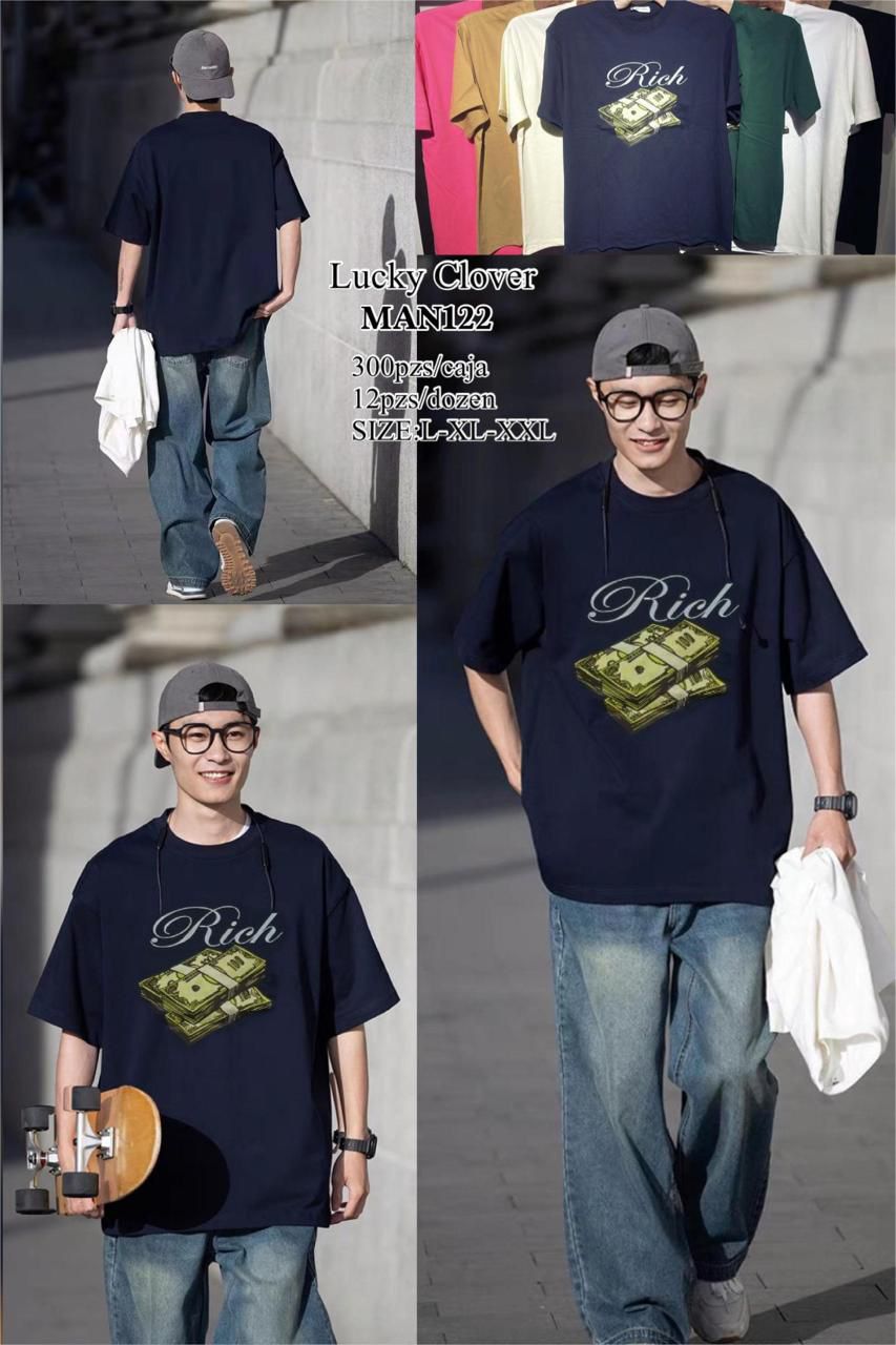 Playera Estampada ‘Rich’ con Billetes-MAN122