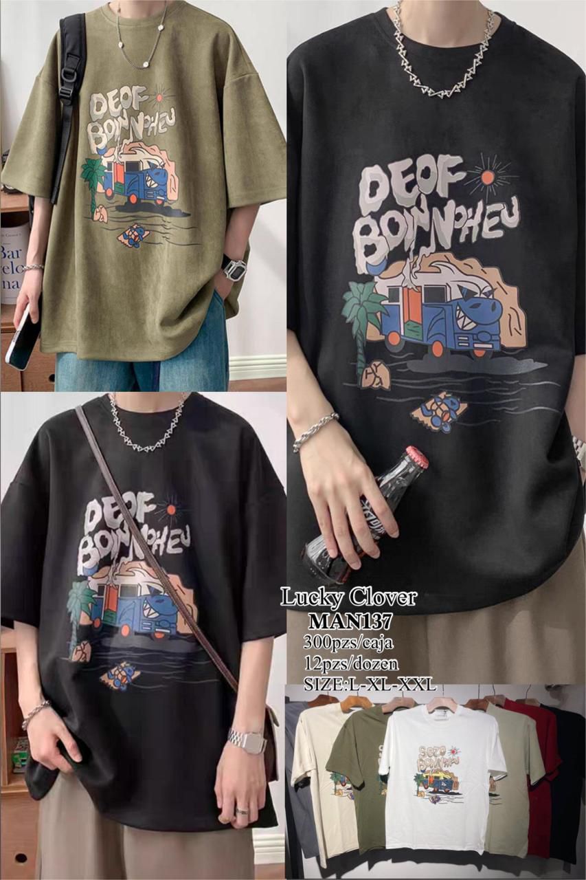 Playera Estampado Camioneta Dinosaurio-MAN137