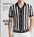 Playera tipo polo de punto a rayas para hombre-GMM4140
