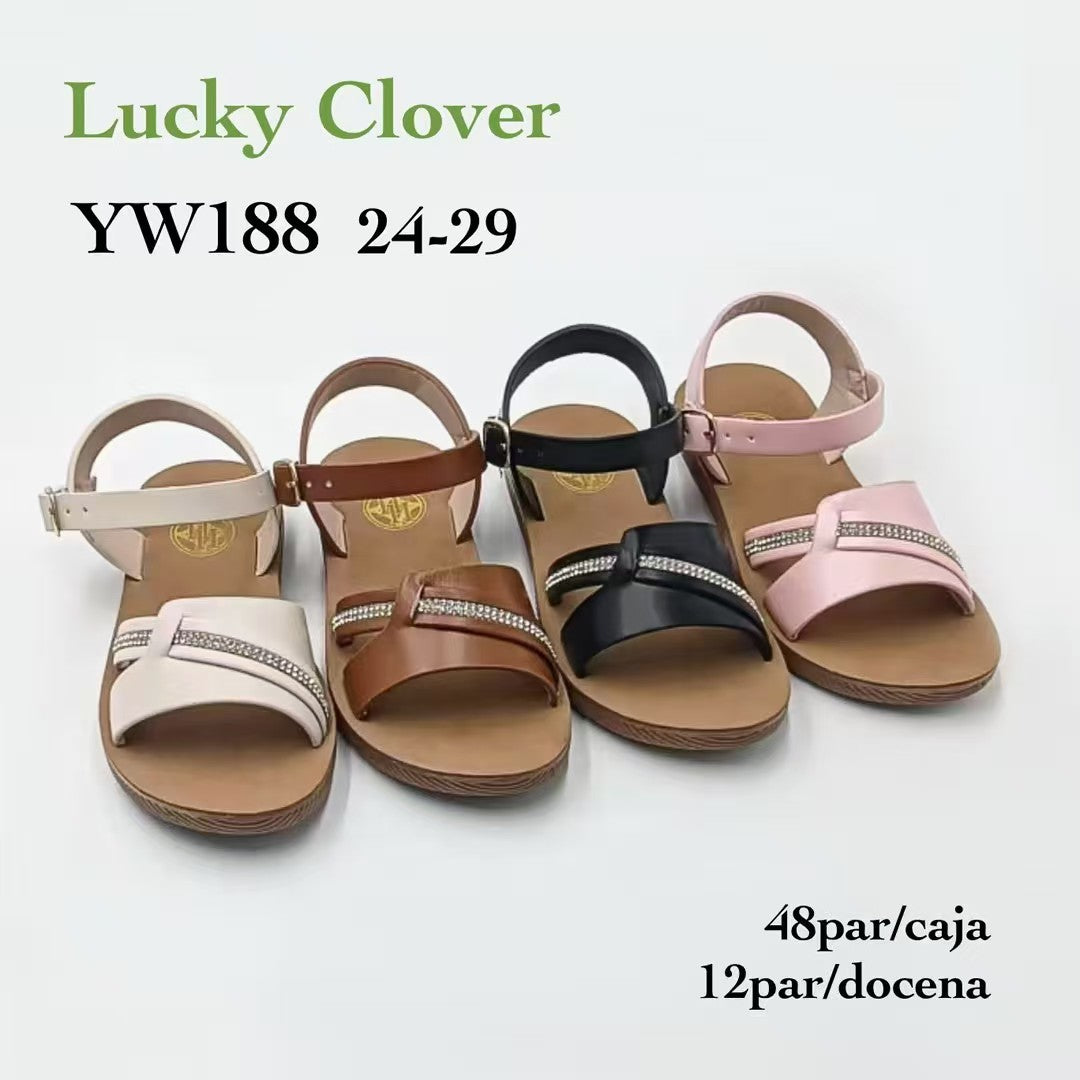 Sandalias con pedrería para niña-YW188
