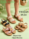 Sandalias para niña con detalles florales-YW2347