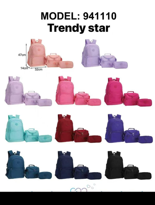 Set de Mochila Escolar con Lonchera y Estuche-941110