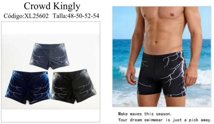 Shorts de baño con estampado de rayo-XL25602