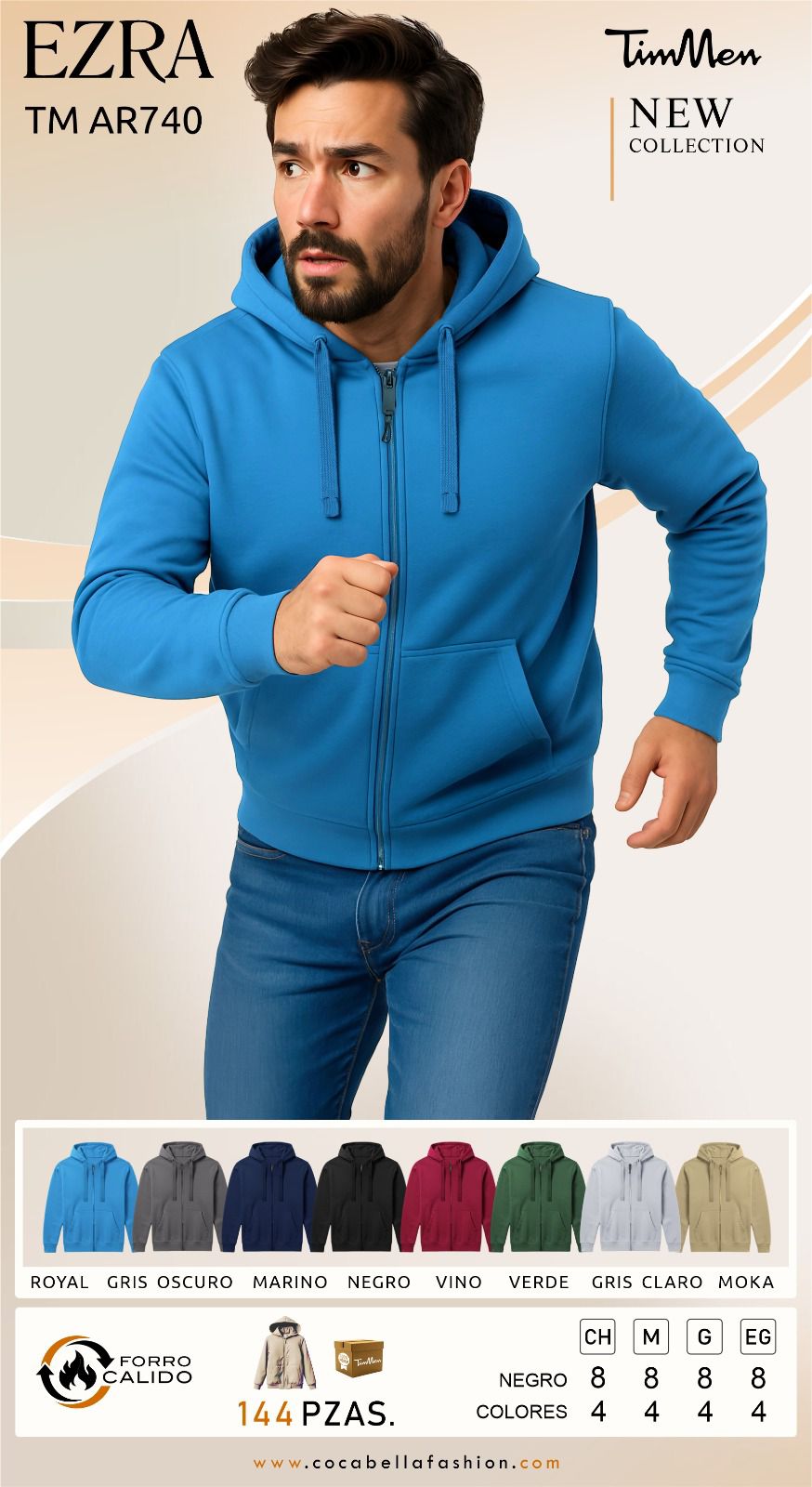 Sudadera con cierre EZRA-TM-AR740