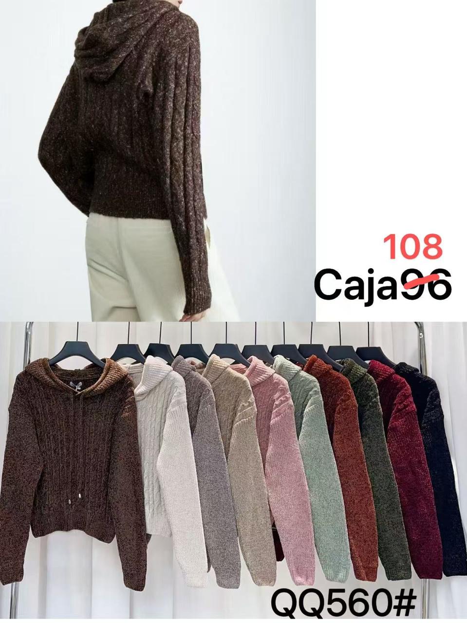Sudadera de punto con capucha-QQ560#