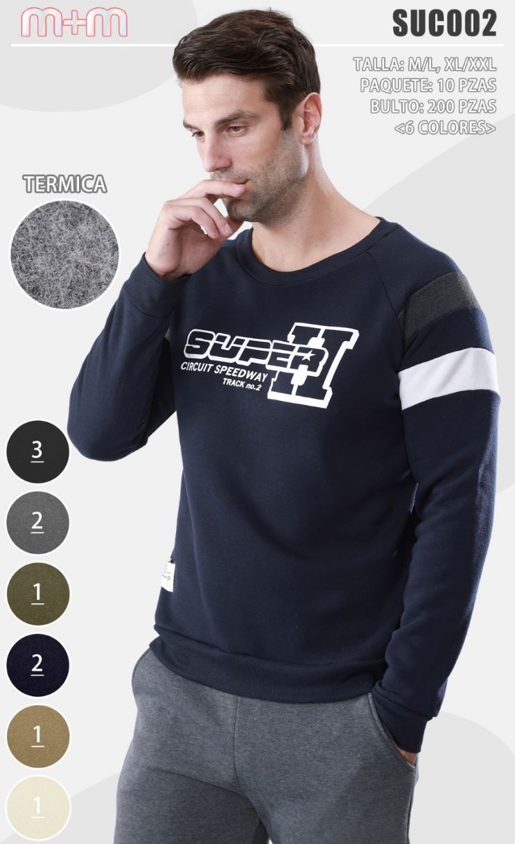 Sudadera térmica estampada para hombre-SUC002
