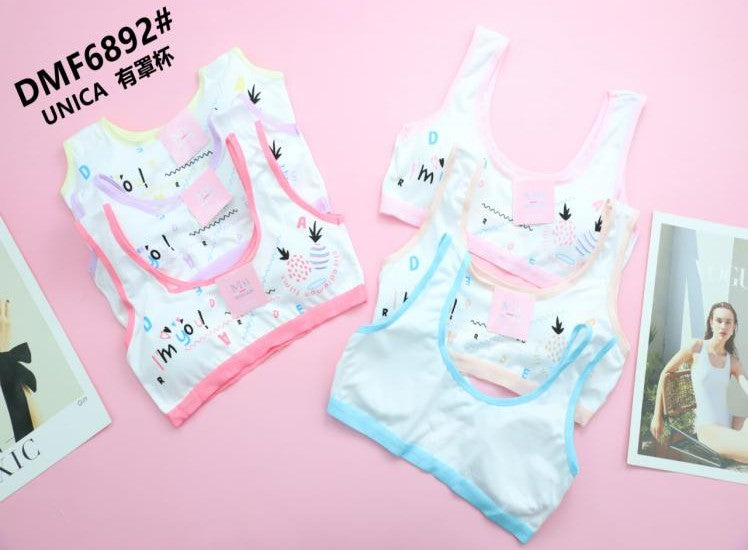 Sujetador de entrenamiento con estampado para niña-DMF6892