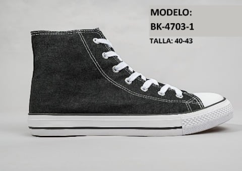 Tenis de lona de bota alta-BK-4703-1