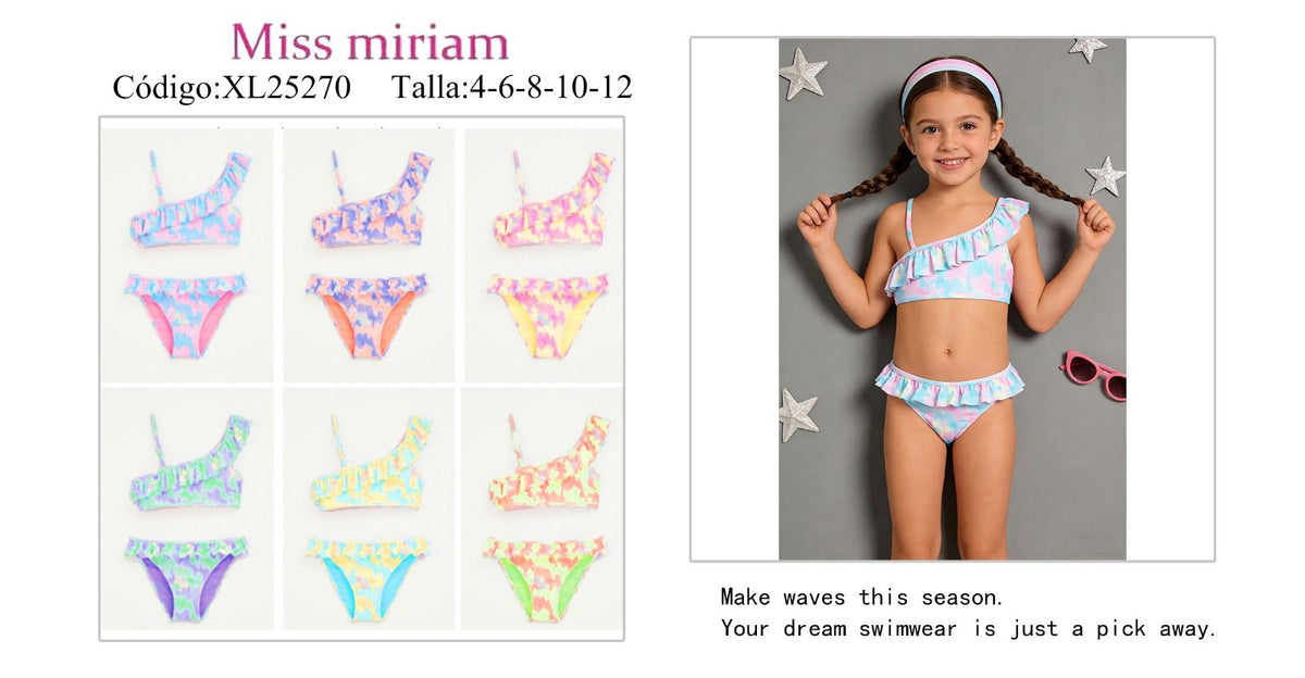 Traje de baño de dos piezas para niña-XL25270