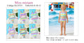 Traje de baño de una pieza con rayas y recortes para niña-XL25321