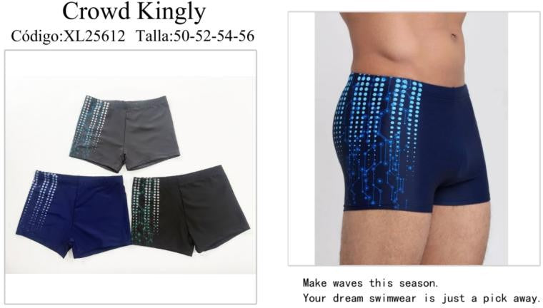 Trajes de baño para hombre con diseño de puntos-XL25612