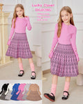 Vestido de Niña con Falda Estampada-DG028G