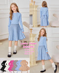 Vestido de punto plisado para niña-DG030G
